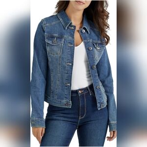 Wrangler Authentics womens Stretch Blue Denim Jacket Sz XL